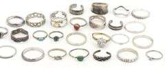 Group lot of Vintage 925 sterling silver rings
