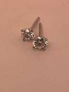 14KT SOLID WHITE GOLD DIAMOND STUD EARRINGS