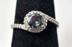 Multi-Colored Gemstone Ring in Sterling Silver 2.9grams Size 7 1/4