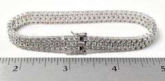 Cz Gemstone Tennis Bracelet in Sterling Silver. 25.4 grams.