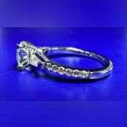 14 Kt White Gold Plate 2.25 Ct VVs1 White E-F Fire Moissanite Ring