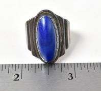Oval Lapis Lazuli ring in Sterling Silver 14.6grams Size 8 1/4