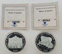 2000 & 2001 Alamo And Cuban Missile Crisis Republic Of Liberia $20 Coins