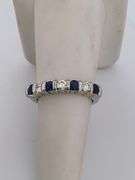 CERTIFIED PLATINUM DIAMOND AND SAPPHIRE BAND