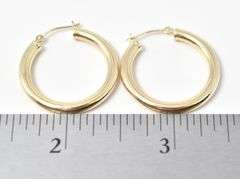 Simply Elegant 14K Yellow Gold Hoop Earrings