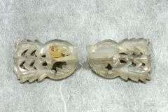 Qing Dynasty White Nephrite Peacock Pair