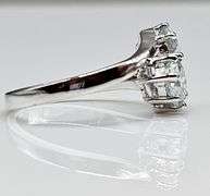 14 Kt White Gold Plated Twin Solitaire 3.5 Ct VVs1 E-F Fire Moissanite Ring