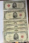 4 Different Series $5 US Notes