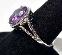 Oval Cut Amethyst Ring in Sterling Silver 4.1grams Size 9
