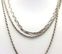 Group lot of 3 Vintage 925 sterling silver necklaces