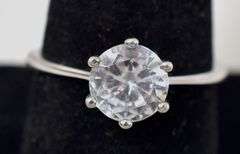 CZ Stone Ring in Sterling Silver 2.5grams Size 8.5