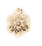 Estate 14K YG Opal Snowflake Style Pendant