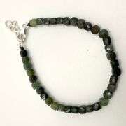 Hand made European gem stone silver braclet. Size 7"