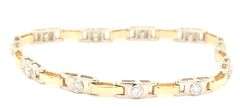 14kt White and Yellow gold 1cts round brilliant cut diamond bracelet