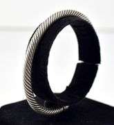 CZ Gemstone Cuff Bracelet in Sterling Silver. 27.0 grams.