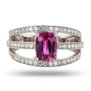 PLATINUM PINK SAPPHIRE AND RING 2.32 C.T.W.