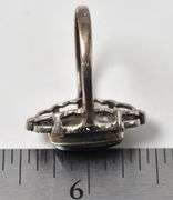 Onyx Ring with Accent Gems in Sterling Silver 4.5grams Size 8 1/4