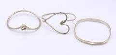 Vintage Lot of 3 Sterling Silver Bangles
