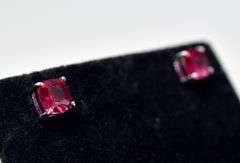 Bright Pink Stone Earrings in Sterling Silver 1.1grams