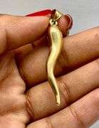 10K Yellow Gold Italian Horn Pendant