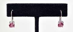 Hot Pink Stone Dangle Earrings in Sterling Silver 1.5grams