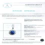 14K WHITE GOLD TANZANITE AND DIAMOND PENDANT 22.54 C.T.W.