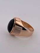 MEN'S 14K YELLOW GOLD ONYX RING