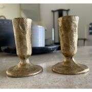 2 Handcrafted Brass Taper Candle Holders