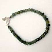 Hand made European gem stone silver braclet. Size 7"