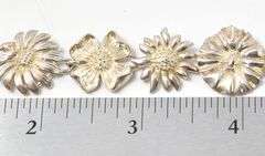 Flower Link Bracelet in Sterling Silver 28grams