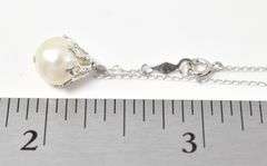 Perfect 14K White Gold Pearl Pendant Necklace