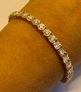 10K Yellow Gold Round Brilliant Cut Lab Diamond Bracelet