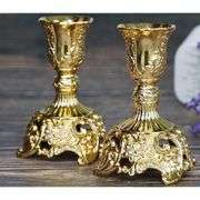 Set of 2 Engraved Taper Candle Holders