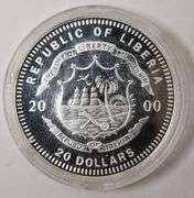 2000 Republic Of Liberia "Declaration Of Independence" $20 Coin