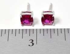 Bright Pink Stone Earrings in Sterling Silver 1.1grams