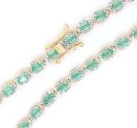 Darling 18.32CTW Oval Shaped Emerald Diamond Necklace in 14K Yellow Gold Over 925 Sterling Silver