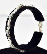 Beautiful Blue and Clear Gem Link Bracelet in Sterling Silver 13.8grams