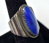 Oval Lapis Lazuli ring in Sterling Silver 14.6grams Size 8 1/4