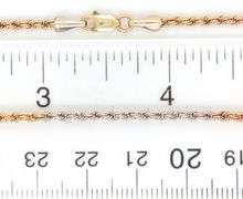 10kt Yellow and white gold rope chain necklace
