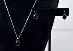 Stone Necklace and Earring Set in Sterling Silver 4.9grams 18inch