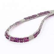 PLATINUM RUBY AND DIAMOND NECKLACE 46.16 C.T.W.
