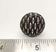 Hand made Italian 18K white gold  1.00 cttw black/white diamond pave disc ring