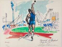 Highly Collectible Hand Signed LeRoy Neiman Olympics Serigraph