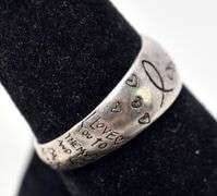 Scripture Font Love Ring in Sterling Silver 2.9grams Size 8.5