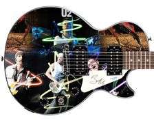 U2 Bono Signed Custom Epiphone "Neon Swirl" Graphics Guitar ACOA