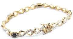 925 Sterling silver infinity link cubic zirconia bracelet