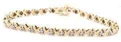 10kt Yellow gold diamond X link bracelet