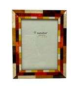 Natalini Italian Orange, Brown, and Ivory Striped Wooden Frames 5x7