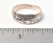 Scripture Font Love Ring in Sterling Silver 2.9grams Size 8.5