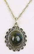 Chunky Sterling Labradorite Pendant & Sterling Chain